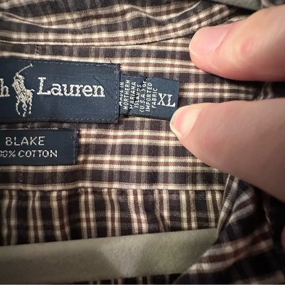 Ralph Lauren Men's Brown Plaid Shirt Size XL - Picture 6 of 11